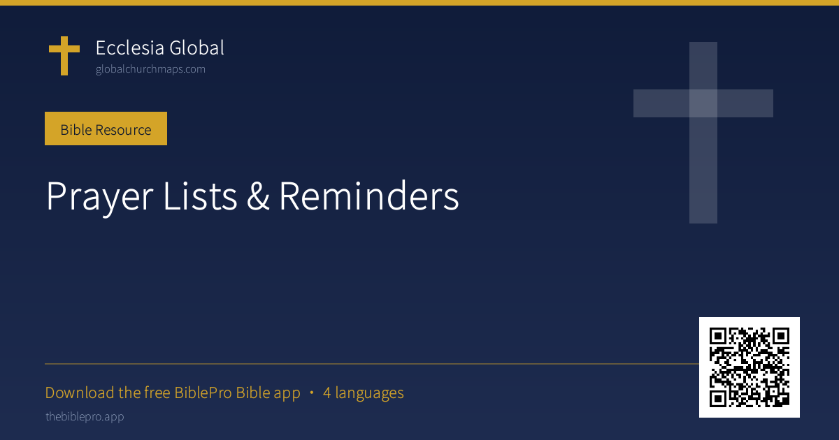Prayer Lists & Reminders